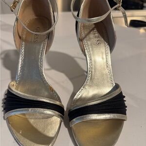 GUESS Elegant Gold and Black Heels